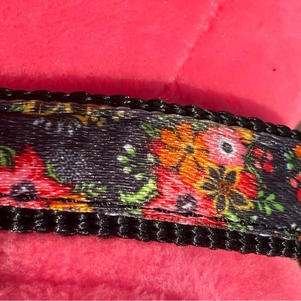 Floral Satin Adjustable XS - Small Dog Puppy Collar, Chihuahua Terrier Dachshund